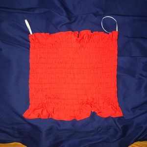 Ruffled Rose Red tube top